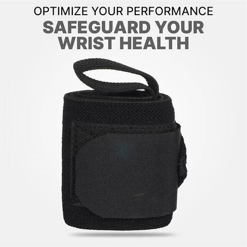 Wrist Wraps, Gym Wrist Wraps, Wrist Wraps for Weightlifting Men & Women, Weight Lifting Wrist Wraps, Lifting Wrist Wraps, Powerlifting, Workout 18" (Full Black) in Saudi Arabia