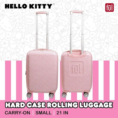 FUL Hello Kitty 21 Inch Carry On Luggage, Printed Hardshell Rolling Suitcase with Spinner Wheels, Pink in Saudi Arabia