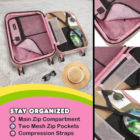 FUL Hello Kitty 21 Inch Carry On Luggage, Printed Hardshell Rolling Suitcase with Spinner Wheels, Pink in Saudi Arabia