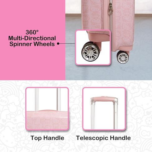 FUL Hello Kitty 21 Inch Carry On Luggage, Printed Hardshell Rolling Suitcase with Spinner Wheels, Pink in Saudi Arabia