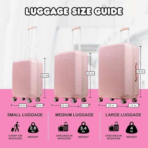 FUL Hello Kitty 21 Inch Carry On Luggage, Printed Hardshell Rolling Suitcase with Spinner Wheels, Pink in Saudi Arabia