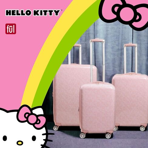 FUL Hello Kitty 21 Inch Carry On Luggage, Printed Hardshell Rolling Suitcase with Spinner Wheels, Pink in Saudi Arabia