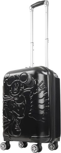 FUL Disney Mickey Mouse 25 Inch Rolling Luggage, Molded Hardshell Suitcase with Wheels, Black in Kuwait