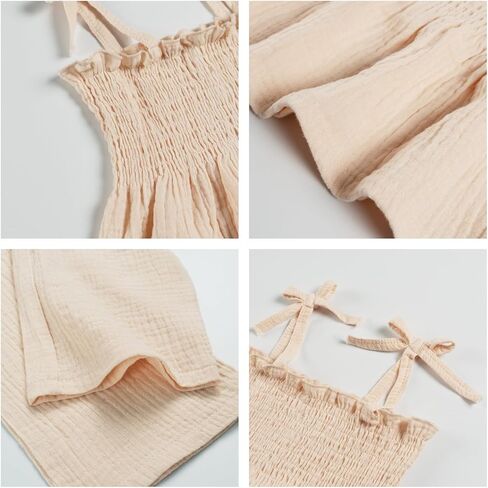 Miipat Baby Girl Summer Outfit 2Pcs Sleeveless Pants Set Infant Toddler Spaghetti Strap Ruffle Crop Top Clothes Set in Kuwait