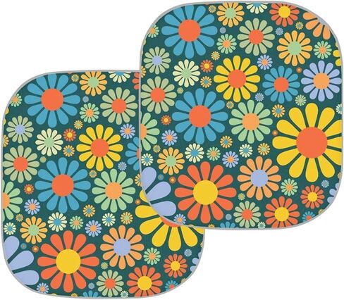 DISNIMO Hippie Boho الأزهار سيارة الزجاج الأمامي مظلة الشمس الصيف في الهواء الطلق الشمس الأشعة فوق البنفسجية مانع الشمس قناع درع السيارات واقية Accessiors حزمة من 2 in Kuwait