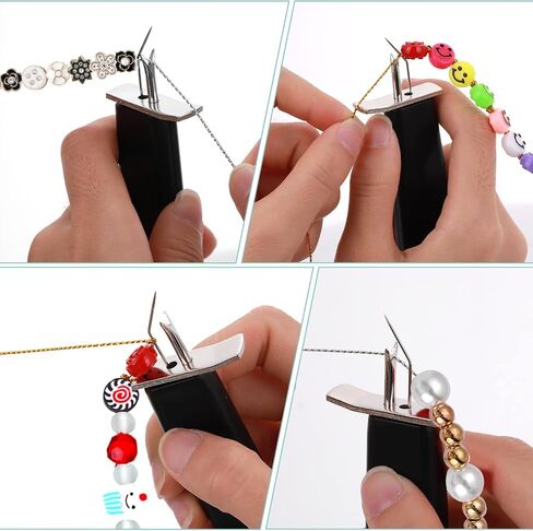 أداة عقد الخرز من Grevosea لإنشاء عقد آمنة من اللؤلؤ لصنع المجوهرات أداة عقد للمجوهرات DIY أدوات تزيين اللؤلؤ (أسود) in Kuwait