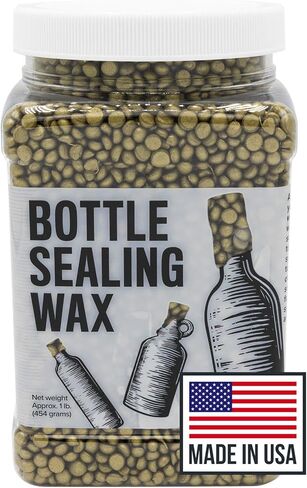 Blended Waxes, Inc. Bottle Sealing Wax, Pastille Wax Seal Beads For Wine, Beer, and Liquor Bottle Sealing, Seals Between 25-30 Bottles, 1 lb, Bronze Metallic in Saudi Arabia