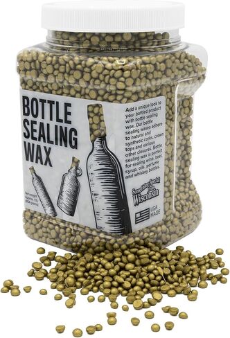 Blended Waxes, Inc. Bottle Sealing Wax, Pastille Wax Seal Beads For Wine, Beer, and Liquor Bottle Sealing, Seals Between 25-30 Bottles, 1 lb, Bronze Metallic in Saudi Arabia