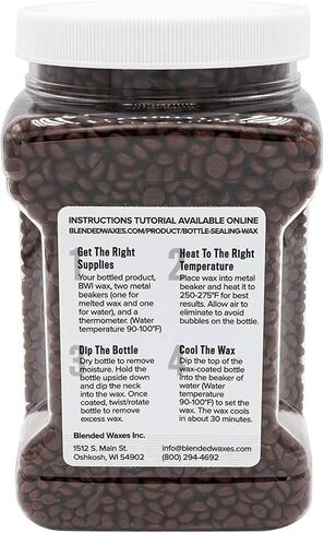 Blended Waxes, Inc. Bottle Sealing Wax, Pastille Wax Seal Beads For Wine, Beer, and Liquor Bottle Sealing, Seals Between 25-30 Bottles, 1 lb, Bronze Metallic in Saudi Arabia