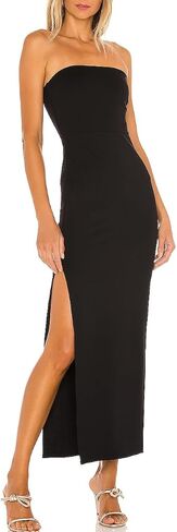 JLCNCUE Women's Tube Strapless Maxi Dress Side Slit Bodycon Dress Sleeveless Off Shoulder Backless Cocktail Dress 295 in Saudi Arabia