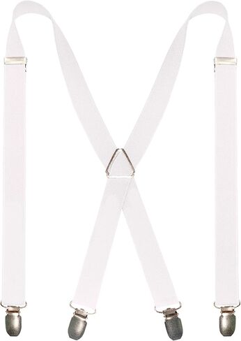 RBOCOTT Mens Solid Color Suspender with 4 Clips Adjustable Braces in Kuwait