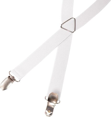 RBOCOTT Mens Solid Color Suspender with 4 Clips Adjustable Braces in Kuwait