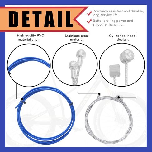 Hilitchi 5 Sets Green Universal Bicycle Shifter Cable Housing Set, Including Cable Housing and End Caps, S-Buckles, Cable End Crimps with Isolation Protection Clip for Mountain Road Bike in Saudi Arabia