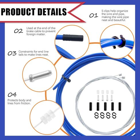 Hilitchi 5 Sets Green Universal Bicycle Shifter Cable Housing Set, Including Cable Housing and End Caps, S-Buckles, Cable End Crimps with Isolation Protection Clip for Mountain Road Bike in Saudi Arabia