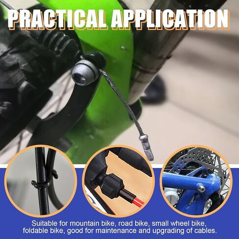 Hilitchi 5 Sets Green Universal Bicycle Shifter Cable Housing Set, Including Cable Housing and End Caps, S-Buckles, Cable End Crimps with Isolation Protection Clip for Mountain Road Bike in Saudi Arabia