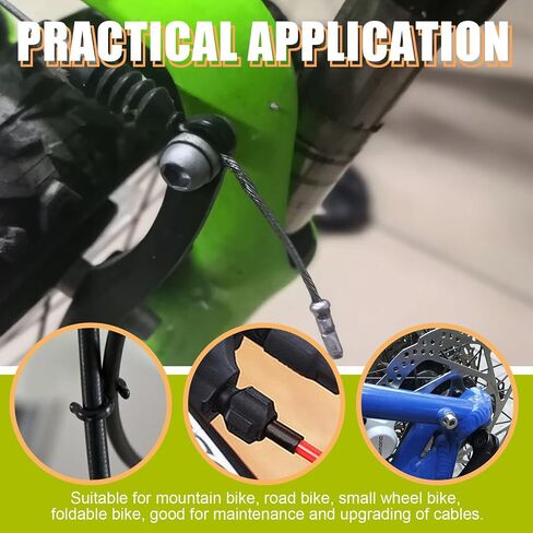 Hilitchi 5 Sets Green Universal Bicycle Shifter Cable Housing Set, Including Cable Housing and End Caps, S-Buckles, Cable End Crimps with Isolation Protection Clip for Mountain Road Bike in Saudi Arabia