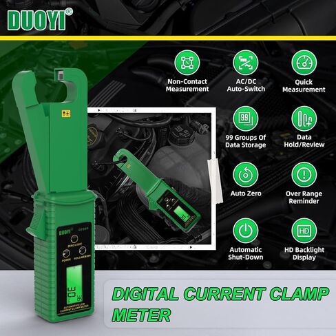 DUOYI المشبك متر التيار المتناوب/تيار مستمر أمبير متر قياس عدم الاتصال الرقمي المشبك متر التيار المتناوب/تيار مستمر التبديل التلقائي المشبك على أمبير متر السيارات تتراوح تيار مستمر أمبير المشبك متر in Kuwait