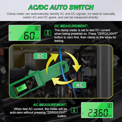 DUOYI المشبك متر التيار المتناوب/تيار مستمر أمبير متر قياس عدم الاتصال الرقمي المشبك متر التيار المتناوب/تيار مستمر التبديل التلقائي المشبك على أمبير متر السيارات تتراوح تيار مستمر أمبير المشبك متر in Kuwait