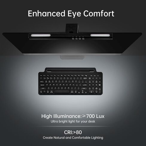XLYS Monitor Light Bar with RGB Backlight, Eye-Care Computer Light, USB Reading LED Lamp, 3 Color Temperatures and Adjustable Brightness, 7 Modes Dimmable Backlight for Desk/Office/Home/Game in Saudi Arabia