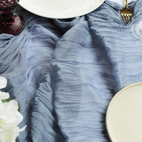 12 Pack 10Ft Dusty Blue Cheesecloth Table Runner 35x120 Inch Gauze Table Runner Rustic Table Runner Long Table Runner for Wedding Decor Gender Reveal Decor Wedding Decorations Tea Party Decorations in Saudi Arabia