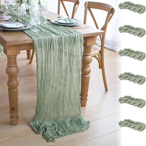 12 Pack 10Ft Dusty Blue Cheesecloth Table Runner 35x120 Inch Gauze Table Runner Rustic Table Runner Long Table Runner for Wedding Decor Gender Reveal Decor Wedding Decorations Tea Party Decorations in Saudi Arabia
