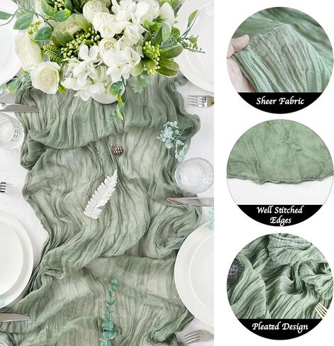 12 Pack 10Ft Dusty Blue Cheesecloth Table Runner 35x120 Inch Gauze Table Runner Rustic Table Runner Long Table Runner for Wedding Decor Gender Reveal Decor Wedding Decorations Tea Party Decorations in Saudi Arabia