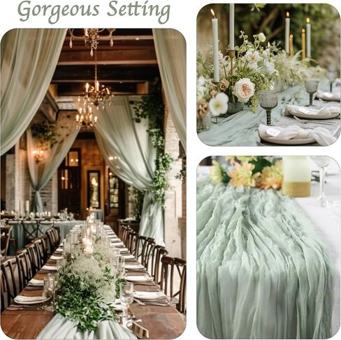 12 Pack 10Ft Dusty Blue Cheesecloth Table Runner 35x120 Inch Gauze Table Runner Rustic Table Runner Long Table Runner for Wedding Decor Gender Reveal Decor Wedding Decorations Tea Party Decorations in Saudi Arabia