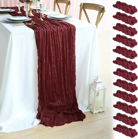 12 Pack 10Ft Dusty Blue Cheesecloth Table Runner 35x120 Inch Gauze Table Runner Rustic Table Runner Long Table Runner for Wedding Decor Gender Reveal Decor Wedding Decorations Tea Party Decorations in Saudi Arabia