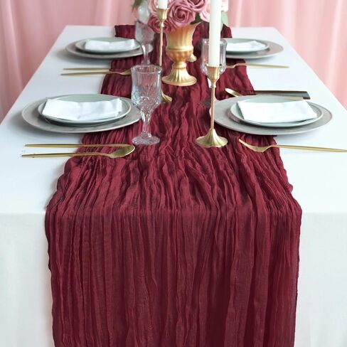 12 Pack 10Ft Dusty Blue Cheesecloth Table Runner 35x120 Inch Gauze Table Runner Rustic Table Runner Long Table Runner for Wedding Decor Gender Reveal Decor Wedding Decorations Tea Party Decorations in Saudi Arabia