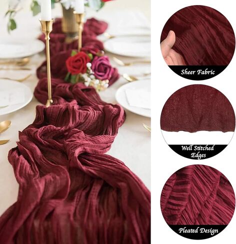 12 Pack 10Ft Dusty Blue Cheesecloth Table Runner 35x120 Inch Gauze Table Runner Rustic Table Runner Long Table Runner for Wedding Decor Gender Reveal Decor Wedding Decorations Tea Party Decorations in Saudi Arabia