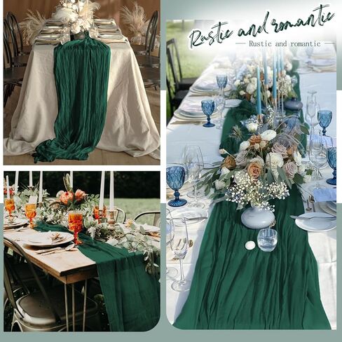 5 PCS Baby Blue Cheesecloth Table Runner 10ft Gauze Table Runner 35 x 120 Inch Cheese Cloth Table Runner Boho Rustic Decoration for Wedding Party Bridal Shower Thanksgiving Christmas Birthday in Kuwait