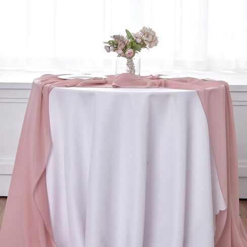 yuhx 2 حزمة مفرش طاولة شيفون بطول 29 × 120 بوصة، مفارش طاولة زفاف باللون الأزرق الفاتح، ديكور زفاف رومانسي وديكورات الحفلات (أزرق فاتح، عبوتان) in Kuwait