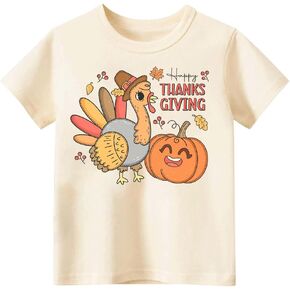 Toddler Boys Thanksgiving Shirt, Funny Toddler Thanksgiving Tee for Kids Girls,Turkey Pumpkin Pie Tee:2-6T in Kuwait