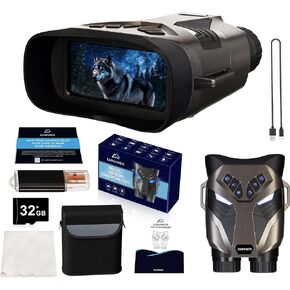 LUNAREX 4K Night Vision Goggles for Adults – Digital Night Vision Binoculars with 8X Zoom, 48MP Camera, 4000mAh Rechargeable Battery, 32GB TF Card, Infrared Night Vision Goggles for Hunting & Outdoor in Saudi Arabia