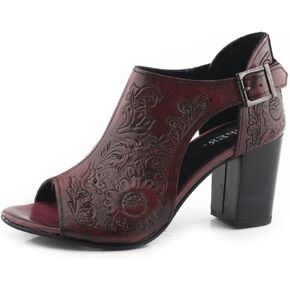 WOMENS RED FLORAL TOOLED LEATHER in Kuwait