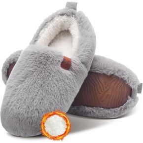 Fuzzy Home Slippers Womens Faux Wool House Shoes Memory Foam Slip on Slippers for Women Cozy Warmies Bedroom Ladies Slipper Fluffy/Felt in Saudi Arabia