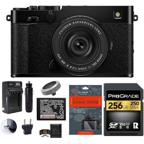 FUJIFILM X-E5 Mirrorless Camera with XF 23mm f/2.8 Lens Bundle, Includes: ProGrade Digital 256GB UHS-II SDXC Memory Card, Spare FUJIFILM NP-W126 Battery Pack and More (7 Items) (Black) in Saudi Arabia