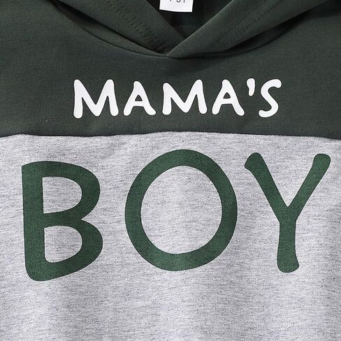 مجموعة ملابس خريفية مكونة من قطعتين مكونة من بلوزة بقلنسوة وأحرف ملونة للأطفال الصغار وسروال طويل كاجوال in Kuwait