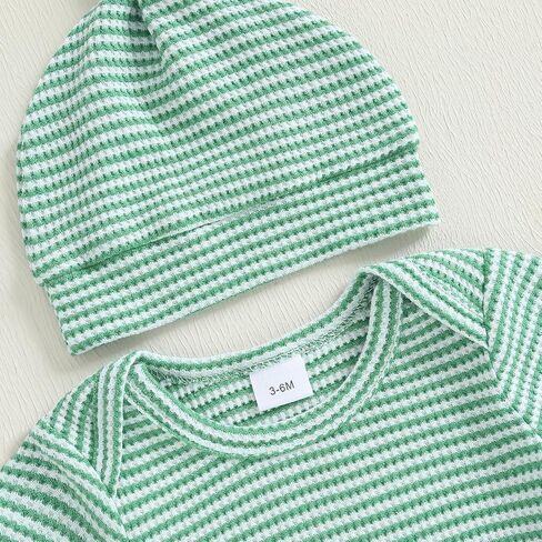 Murnouche Newborn Baby Boy Clothes 0 3 6 12 18 Months Ribbed Knitted Romper Pants with Hat Fall Winter Outfits in Kuwait