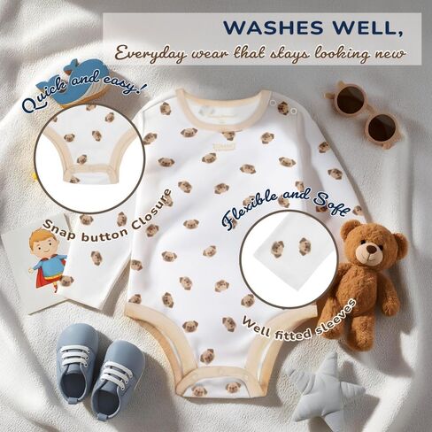 Tommy Bahama Baby 3-Piece 100% Cotton Set - Long Sleeve Shirt, Onesie, and Pants Bundle for Infants and Babies in Saudi Arabia