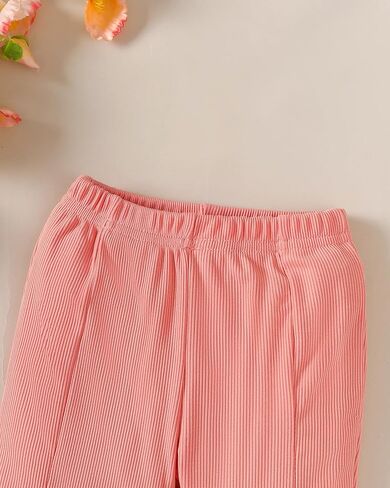 ملابس Jecson للفتيات الصغيرات: مجموعة ملابس قطنية ناعمة وبلوزات بأكمام مكشكشة وسراويل زهرية لطيفة للمنزل في الهواء الطلق 6M-6Y in Kuwait