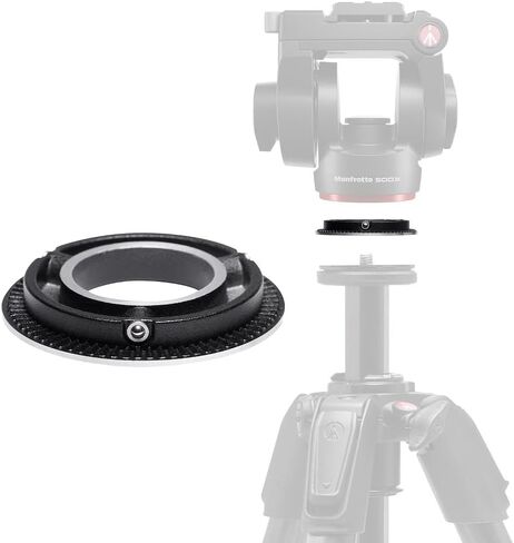 محول قاعدة مسطحة 60 مم من Manfrotto، متوافق مع رأس الفيديو MVH500XAH، تصميم مضاد للدوران للحوامل الثلاثية ويدعم براغي Grub، خفيف الوزن ومتين in Saudi Arabia