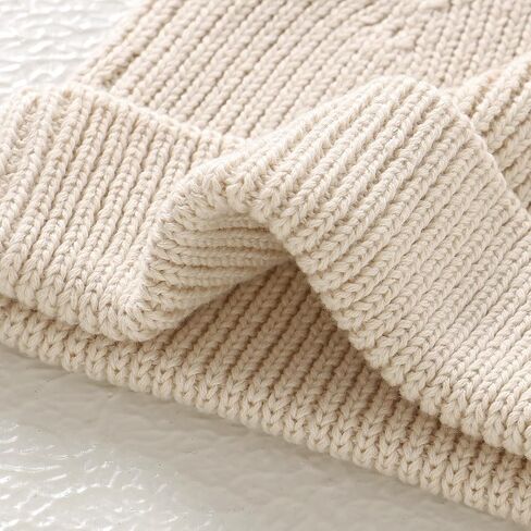 Hadetoto Cotton Baby Beanie Winter Knitted Hat with Bear Ear for Infant Toddler Boys Girls Soft Warm Skull Cap in Kuwait