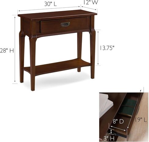 Leick Home 22032 Stratus One Drawer Condo Apartment Hall Console، Heartwood Cherry in Kuwait