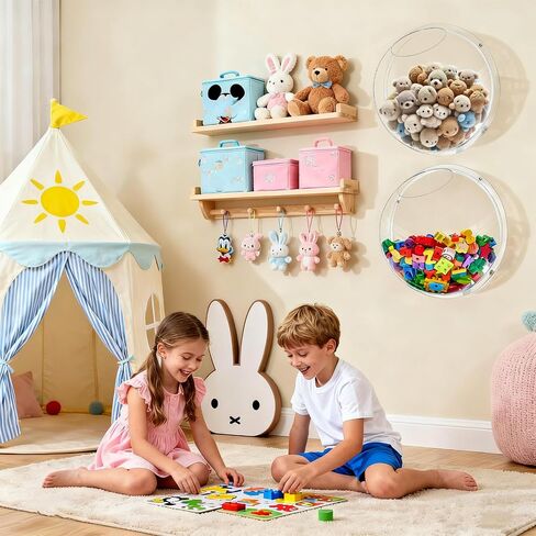 2 Pack Acrylic Wall Toy Storage,Clear Hanging Toy Dispenser with Back Panel Hanging Holder,exquisite Acrylic Wall Organizer for Blocks, Snacks, Cars,Home Organization and Storage in Saudi Arabia
