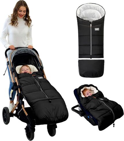 LAT Baby Warm Bunting Bag Universal,Extended and Removable,Stroller Sleeping Bag Cold Weather,Waterproof Toddler Footmuff in Kuwait