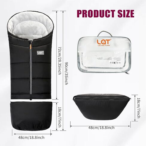 LAT Baby Warm Bunting Bag Universal,Extended and Removable,Stroller Sleeping Bag Cold Weather,Waterproof Toddler Footmuff in Kuwait