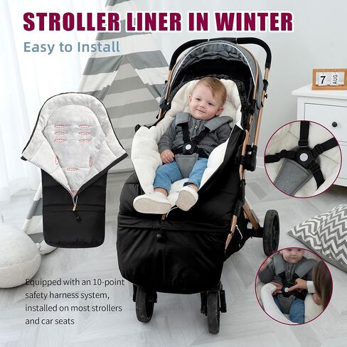 LAT Baby Warm Bunting Bag Universal,Extended and Removable,Stroller Sleeping Bag Cold Weather,Waterproof Toddler Footmuff in Kuwait
