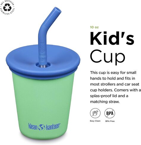 Klean Kanteen 10oz Kid's Cup with Straw Lid - Spring Bud in Saudi Arabia