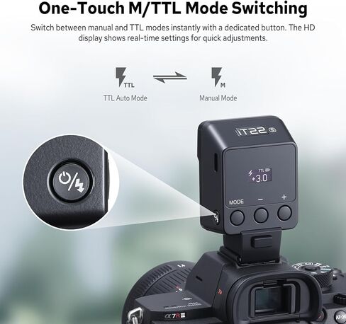 GODOX iT22 S iT22-S TTL Mini Flash for Sony, 700 Full Power Flashes, 1.5s Recycling Time, 6 Stops (1/32 to 1/1 Power), Built-in 300mAh Battery, with Magnetic Spreader&Color Filter in Saudi Arabia